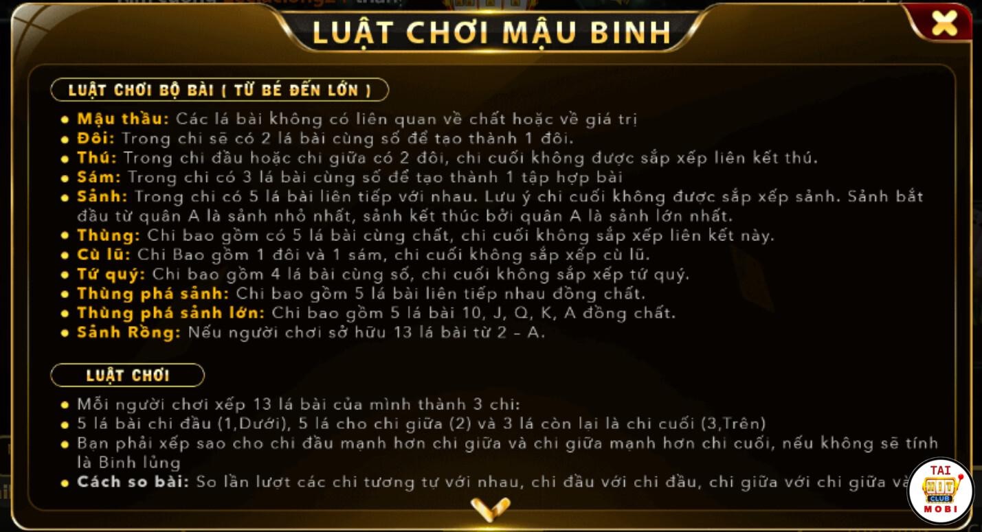 Khám phá luật chơi mậu binh dễ hiểu